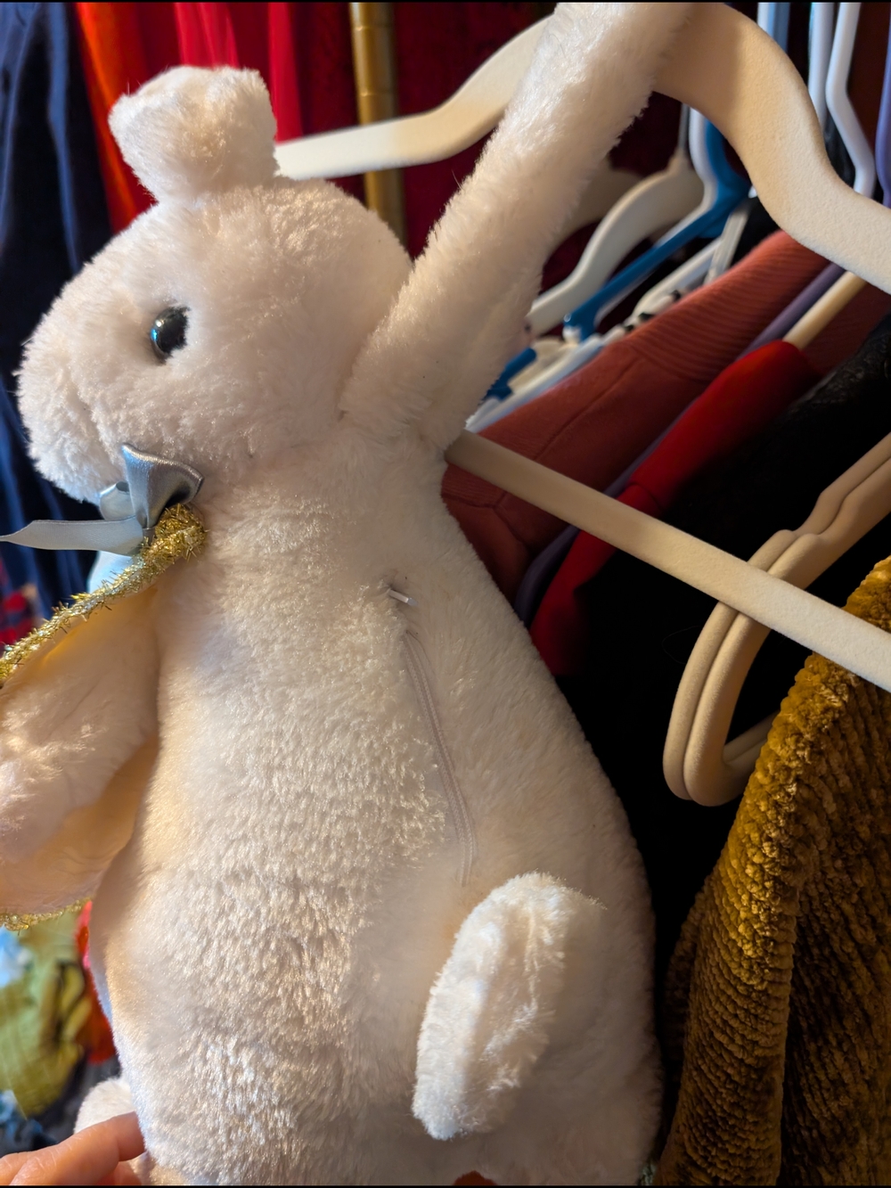 White Rabbit Plush Purse Alice In Wonderland Costume - Picture 2 of 5